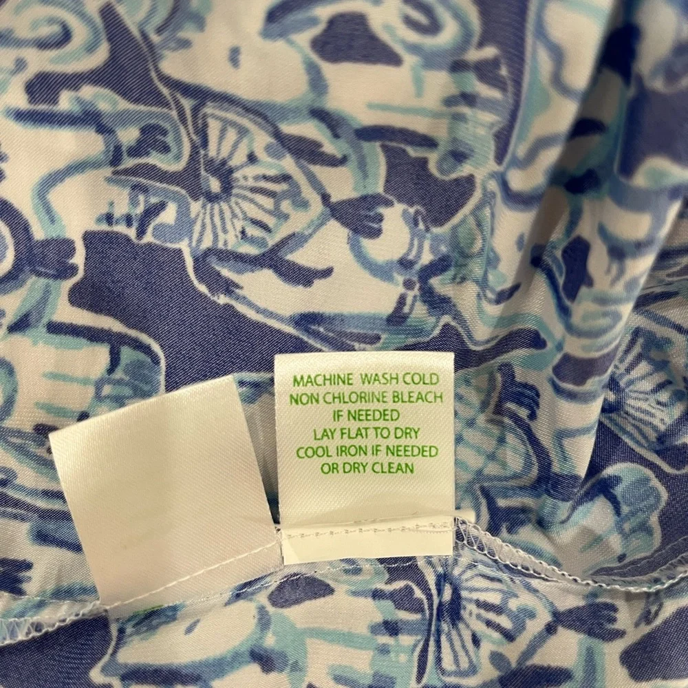 Lilly Pulitzer Romper Elephant Blue White Spaghetti Strap Size 0 summer - Picture 12 of 13